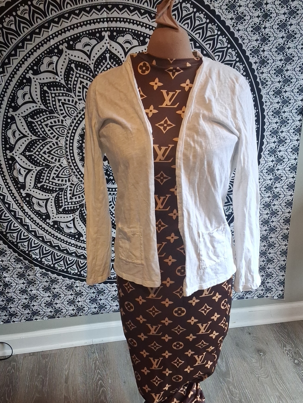 Talbots White Open-Front Lightweight Cardigan
